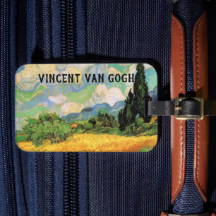Étiquette À Bagage Champ de blé avec cyprès de Van Gogh à Haute Galli
