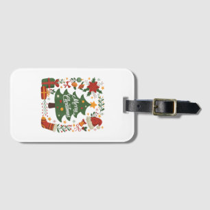 Étiquette À Bagage Chapeau de Père Noël d'Arbre de Noël Vintage 80s 9