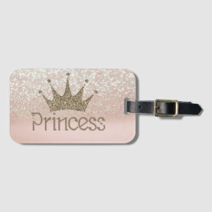 Étiquette À Bagage Charmant Diadème, Princesse, Bokeh Étincelant