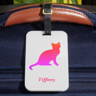 Étiquette À Bagage Chat à l'ombre