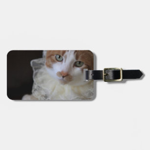 Étiquette À Bagage Chat au col en dentelle