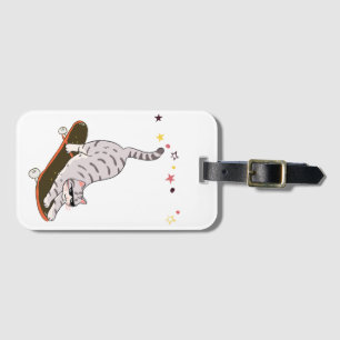 Étiquette À Bagage Chat avec la planche