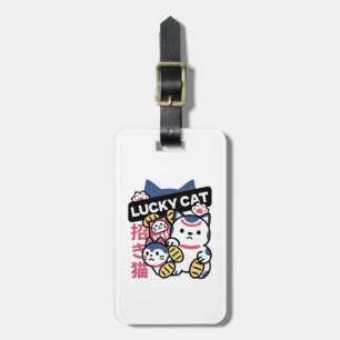 Étiquette À Bagage Chat Chanceux Maneki Neko – Chat de Fortune Japona