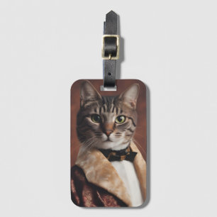 Étiquette À Bagage Chat dans la veste à fumer