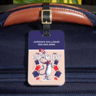 Étiquette À Bagage Chat dans le Casquette Lecture de livres