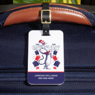 Étiquette À Bagage Chat dans le Casquette   Lecture de livres