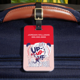 Étiquette À Bagage Chat dans le Casquette   Montez Avec Un Poisson