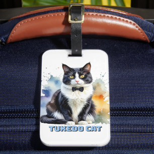 Étiquette À Bagage Chat Dapper Tuxedo