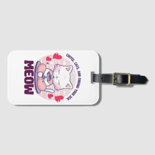 Étiquette À Bagage Chat de méditation - Chat kawaii