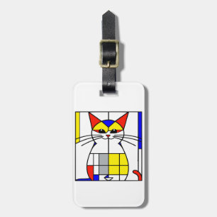 Étiquette À Bagage Chat de Mondrian