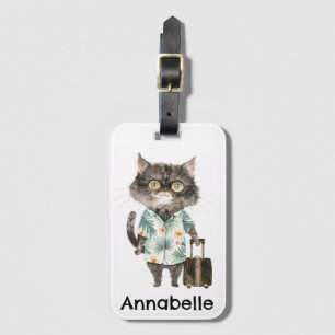 Étiquette À Bagage Chat de voyage Hawaïen Personnalisé