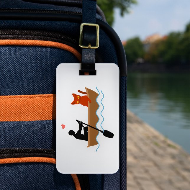 Étiquette À Bagage Chat et tour en bateau Drôle Whimsical Animateur d (Créateur téléchargé)