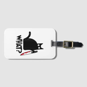 Étiquette À Bagage Chat Qu'est-ce que_ Drôle Chat Noir 