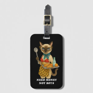 Étiquette À Bagage Chat siamois impertinent serveuse de cantine serva
