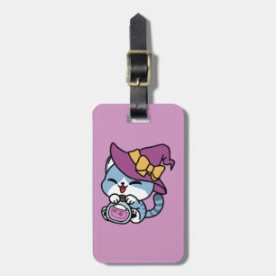 Étiquette À Bagage Chat Tabby Halloween – Chapeau de Sorcière & Art d