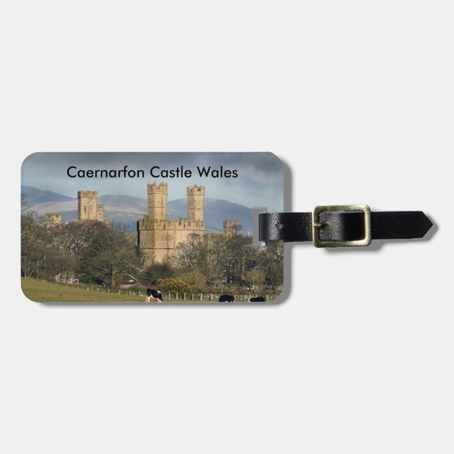 Étiquette À Bagage Château de Caernarfon au Pays de Galles. (Devant horizontal)