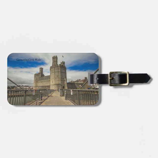Étiquette À Bagage Château de Caernarfon au Pays de Galles. (Devant horizontal)