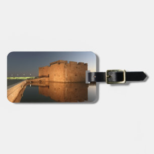 Étiquette À Bagage Château de Paphos et réflexions au coucher du sole