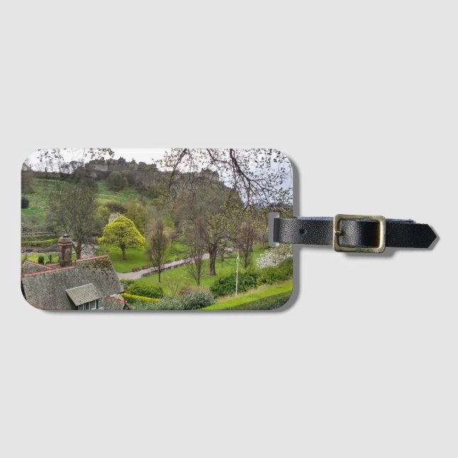 Étiquette À Bagage Château d'Édimbourg au printemps (Devant Horizontal)