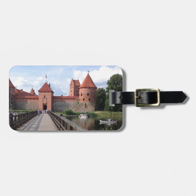 Étiquette À Bagage Château d'île de Trakai - LITHUANIE --- (Devant horizontal)