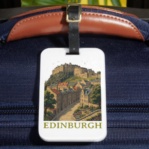 Étiquette À Bagage Château Iconique de Voyage Vintage d'Édimbourg Éco