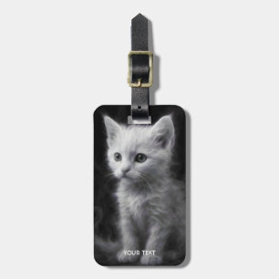 Étiquette À Bagage Chaton Fantastique Cute White Smoke