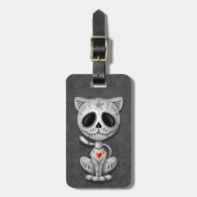 Étiquette À Bagage Chaton foncé de sucre de zombi (Devant Vertical)