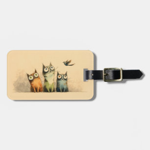 Étiquette À Bagage Chats Curieux – L'Art Félin Fantaisiste