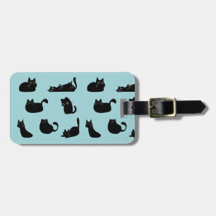 Étiquette À Bagage Chats noirs amusants
