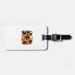 Étiquette À Bagage Chats noirs mignons dans des citrouilles Artwork d