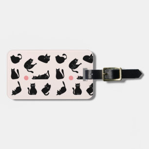 Étiquette À Bagage Chats noirs soyeux