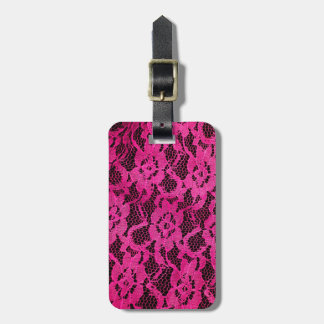 Étiquette À Bagage Chaud rose/noir en dentelle