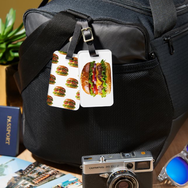 Étiquette À Bagage ChaussureHabille hamburger empilé thic (Recto & Verso)
