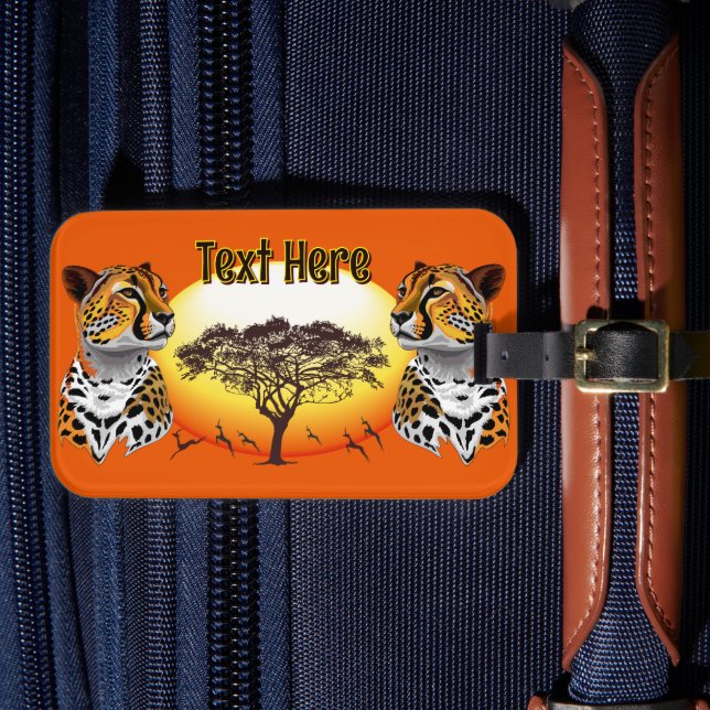 Étiquette À Bagage Cheetah African Feline Wild Animal (Insitu Rectoal 4)