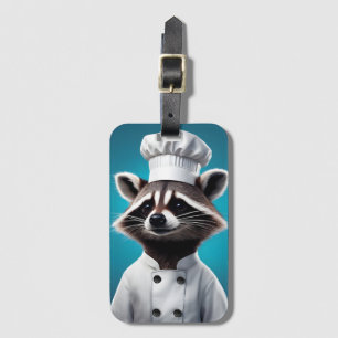 Étiquette À Bagage Chef Raccoon