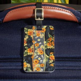 Étiquette À Bagage Chemise Aloha Rétro avec Hibiscus