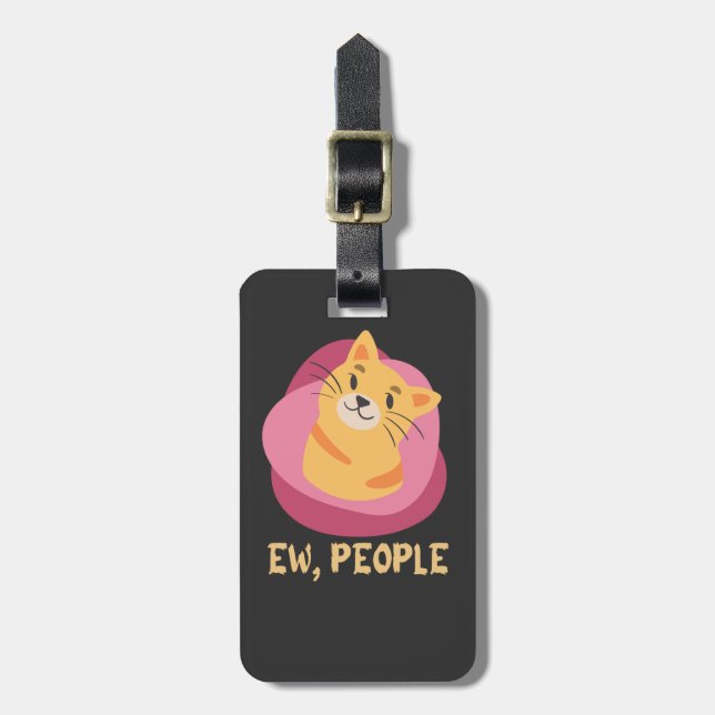 Étiquette À Bagage Chemise de chat, chat noir, T-shirt amoureux des c (Devant Vertical)