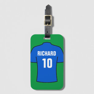 Étiquette À Bagage Chemise de football en bleu