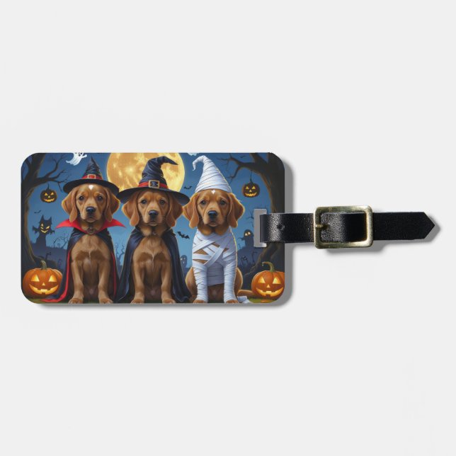 Étiquette À Bagage Chesapeake Bay Terrier Citrouille Halloween Funny (Devant horizontal)