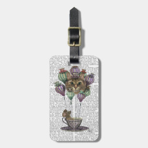 Étiquette À Bagage Cheshire Chat Hot Air Balloon