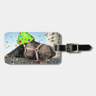 Étiquette À Bagage Cheval animal de fête
