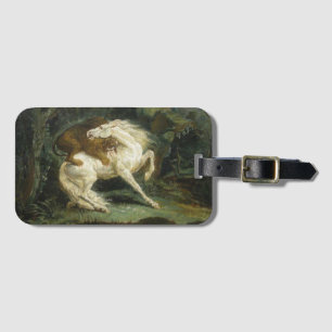 Étiquette À Bagage Cheval attaqué par un lion (par Théodore Géricault