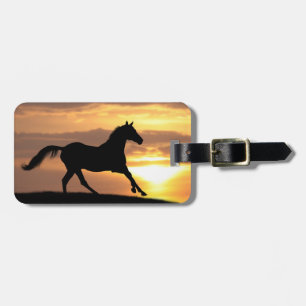 Étiquette À Bagage Cheval au coucher du soleil