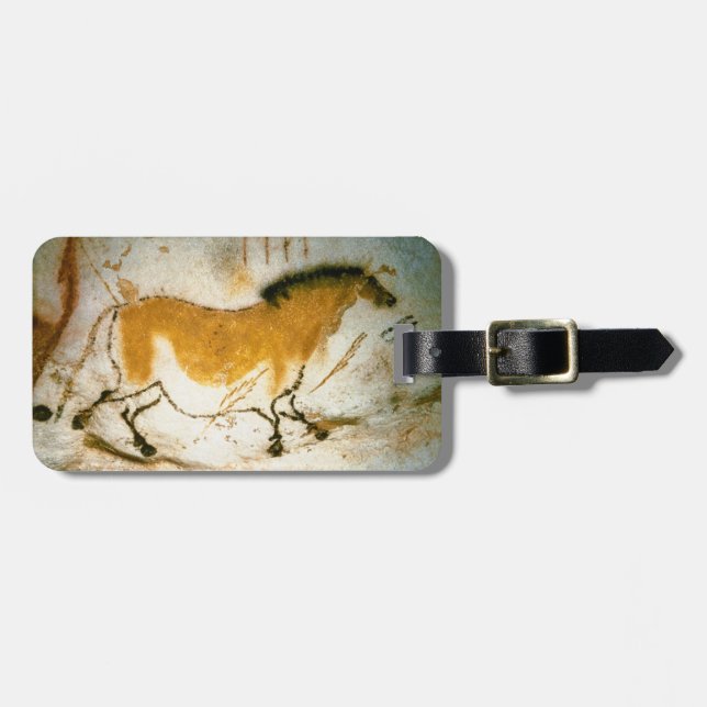 Étiquette À Bagage Cheval chinois, peintures rupestres de Lascaux (Devant horizontal)