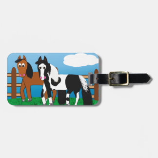 Étiquette À Bagage Cheval de bande dessinée