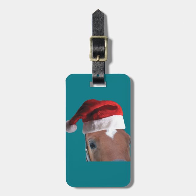 Étiquette À Bagage Cheval de Noël (Devant Vertical)