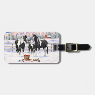 Étiquette À Bagage Cheval Pinto Quarter Noir Chevaux Paint Chevaux Da