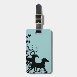 Étiquette À Bagage Cheval sauvage noir