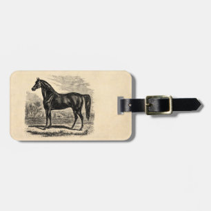 Étiquette À Bagage Cheval vintage de 1800s - modèle de cavalier de