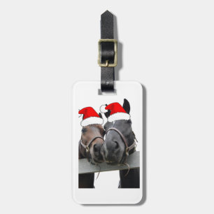 Étiquette À Bagage Chevaux de Noël